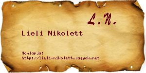 Lieli Nikolett névjegykártya